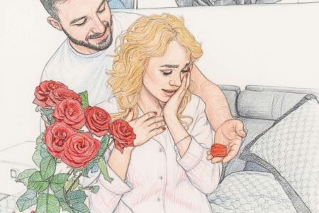 Gen Z couple with rose