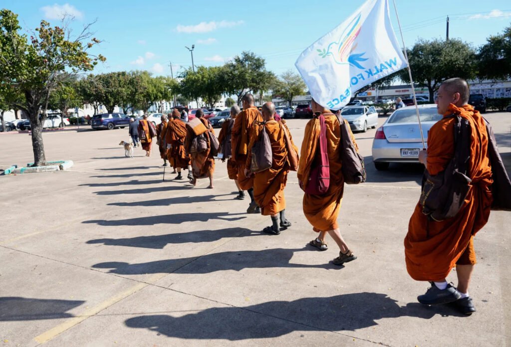 buddhist monks peace walks